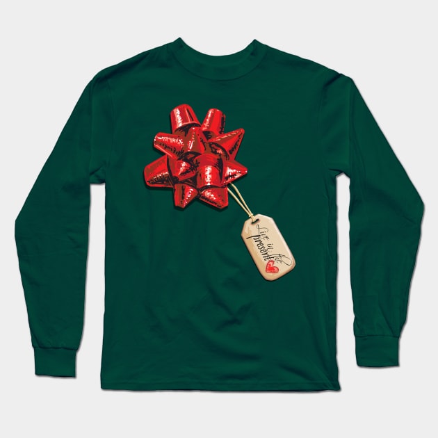 Live in the Christmas Present Long Sleeve T-Shirt by ElephantShoe